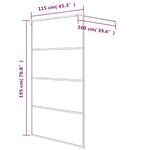 vidaXL Paroi de douche Noir 115x195 cm Verre ESG demi-dépoli