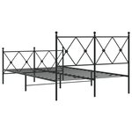 vidaXL Cadre de lit métal sans matelas avec pied de lit noir 120x190cm