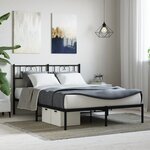 vidaXL Cadre de lit métal avec tête de lit noir 120x200 cm