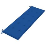 vidaXL Banc Batavia avec coussin bleu royal 150 cm Bois de teck massif
