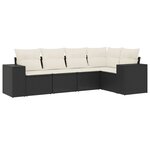 vidaXL Salon de jardin 5 Pièces avec coussins noir résine tressée