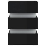 vidaXL Table de chevet à LED noir brillant 45x35x67 cm bois ingénierie