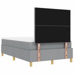 vidaXL Lit à ressorts avec matelas Gris clair 120 x 200 cm tissu