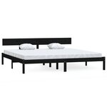 vidaXL Cadre de lit sans matelas noir bois massif