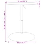 vidaXL Table de bar Ø60x90 5 cm bois massif de chêne