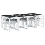 vidaXL Ensemble à manger de jardin avec coussins 13Pièces blanc textilène