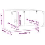 vidaXL Meuble TV jaune moutarde 67x39x44 cm acier