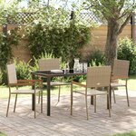 vidaXL Ensemble de salle à manger pour jardin 5 Pièces Beige Poly rotin