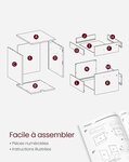 Caisson de bureau caisson de rangement classeur armoires basses 2 tiroirs pour dossiers suspendus noir 12_0004813