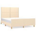 vidaXL Cadre de lit avec tête de lit Crème 140x190 cm Tissu