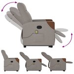 vidaXL Fauteuil inclinable de massage Taupe Tissu