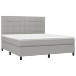 vidaXL Sommier à lattes de lit et matelas et LED Gris clair 180x200 cm