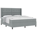 vidaXL Lit à ressorts avec matelas Gris clair 200 x 180 cm tissu
