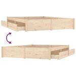 vidaXL Cadre de lit avec tiroirs 120x190 cm Petit double