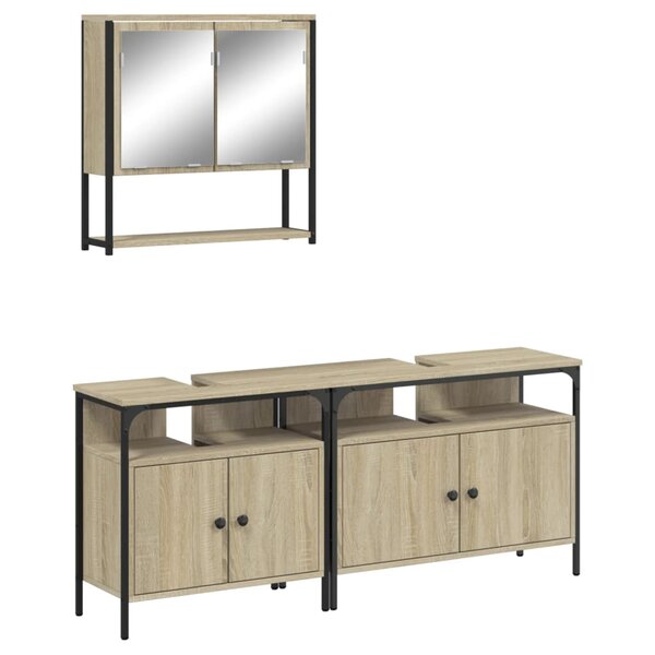 vidaXL Ensemble de meubles de salle de bain 3 Pièces chêne sonoma