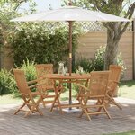 vidaXL Ensemble de salle à manger pour jardin 5 Pièces Marron Teck massif
