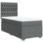 vidaXL Sommier à lattes de lit avec matelas Gris foncé 100x200cm Tissu
