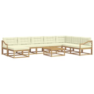 vidaXL Ensemble de canapés d'extérieur 9 pc Blanc et crème