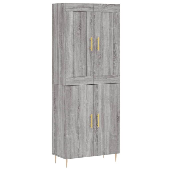 vidaXL Buffet haut Sonoma gris 69 5x34x180 cm Bois d'ingénierie
