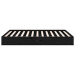 vidaXL Cadre de lit Noir Bois massif 120x190 cm Petit double