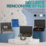 ACROPAQ Caisse monnaie 30x24x9cm- Coffret Monnaie en Acier- Monnayeur  2 clés  Compartiments à monnaie- Poignée de Transport Robuste
