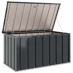 vidaXL Boîte de Rangement de Jardin Noir 101 x 56 5 x 50 cm Acier