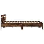 vidaXL Cadre de lit avec tête de lit et LED chêne fumé 160x200 cm