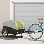 vidaXL Remorque de vélo noir et vert 45 kg fer