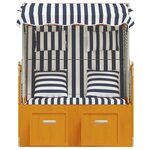 vidaXL Strandkorb avec coussins Résine tressée bois solide blanc bleu