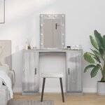 vidaXL Table de Toilette Gris 102 x 33 x 135 cm Bois d'ingénierie