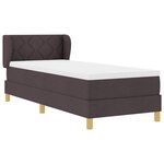 vidaXL Lit à ressorts avec matelas Marron foncé 80 x 200 cm tissu