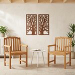 vidaXL Chaise en rose sculptée à la main 2 Pièces Naturel