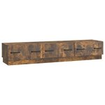 vidaXL Meuble TV Chêne fumé 147 x 34 5 x 27 cm Bois d'ingénierie