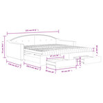 vidaXL Lit de jour avec gigogne et tiroirs taupe 100x200 cm tissu