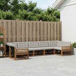 vidaXL Ensemble de canapés d'extérieur 7 Pièces Naturel et gris clair