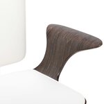 vidaXL Chaise pivotante de bureau Blanc Similicuir et bois courbé