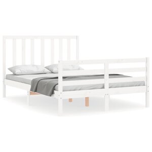 vidaXL Cadre de lit sans matelas blanc 140x200 cm bois de pin massif