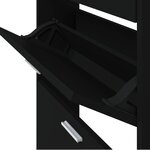 vidaXL Armoire à chaussures Noir 59x17x169 cm Bois d'ingénierie