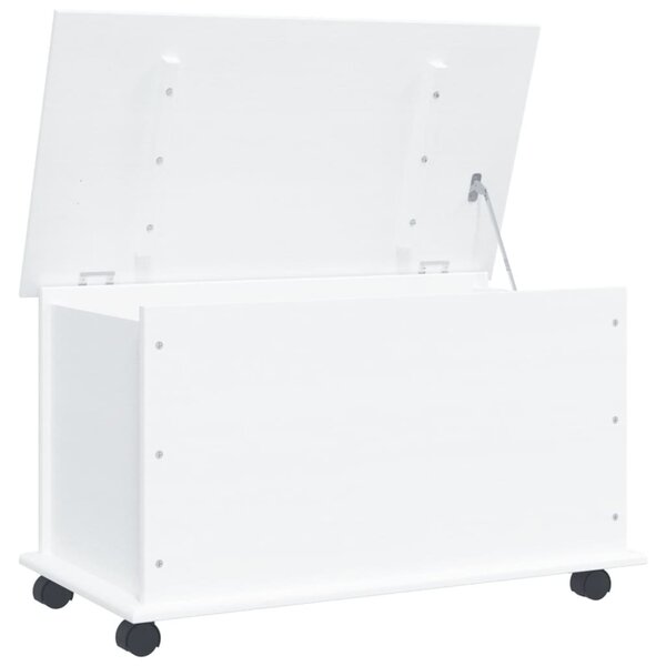 vidaXL Coffre de rangement et roulettes ALTA blanc bois massif de pin