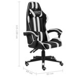 Chaise fauteuil siège pivotante de bureau informatique étude de jeux vidéo et similicuir blanc 02_0024226