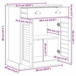 vidaXL Cabinet de salle de bain VIGO Blanc 67.5 x 34 x 80 cm