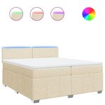 vidaXL Sommier à lattes de lit avec matelas Crème 200x200 cm Tissu