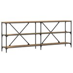vidaXL Table Console avec étagère chêne artisanal 200 x 30 x 75 cm