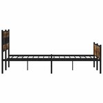 vidaXL Cadre de lit en métal sans matelas chêne fumé 183x213 cm