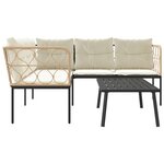 vidaXL Ensemble de canapés de jardin et coussins noir acier textilène