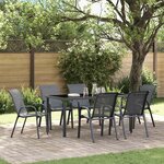 vidaXL Chaises empilables de jardin lot de 6 Gris Tissu textilène