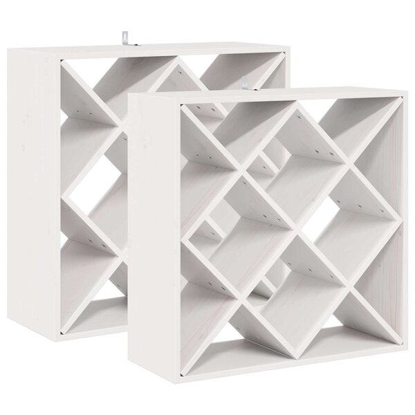 vidaXL Étagère à vin 2 Pièces Blanc 62 x 25 x 62 cm Pin massif