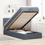 vidaXL Cadre de lit ottoman avec matelas gris foncé 100x200 cm velours