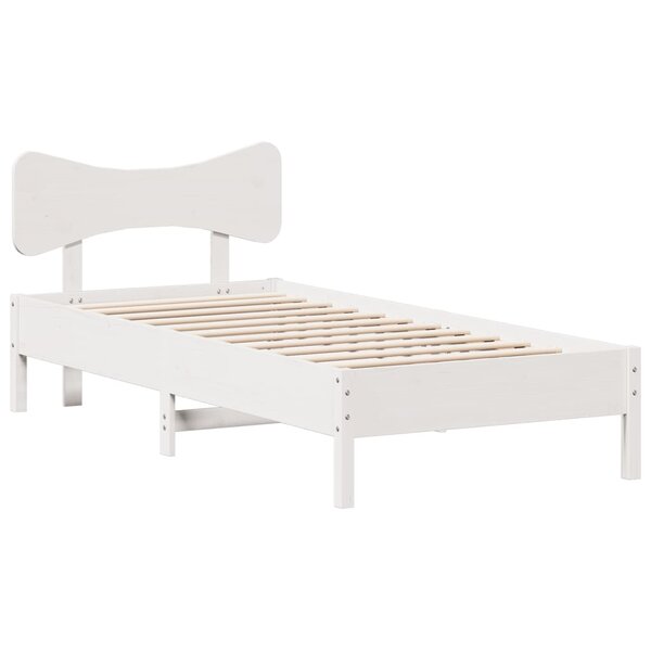 vidaXL Cadre de lit sans matelas blanc 100x200 cm bois de pin massif