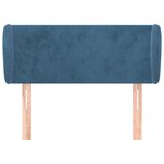 vidaXL Tête de lit avec oreilles Bleu foncé 103x23x78/88 cm Velours